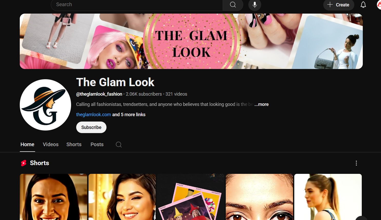 The Glam Look YouTube Page